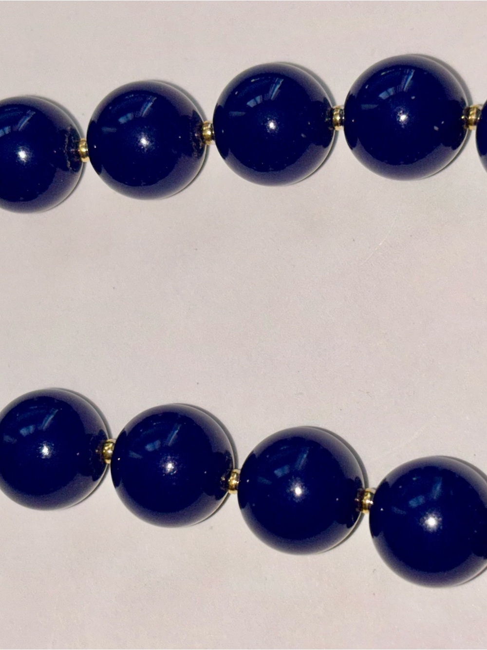Mid 20 th century patented Classic Navy Beaded Necklace -firm price